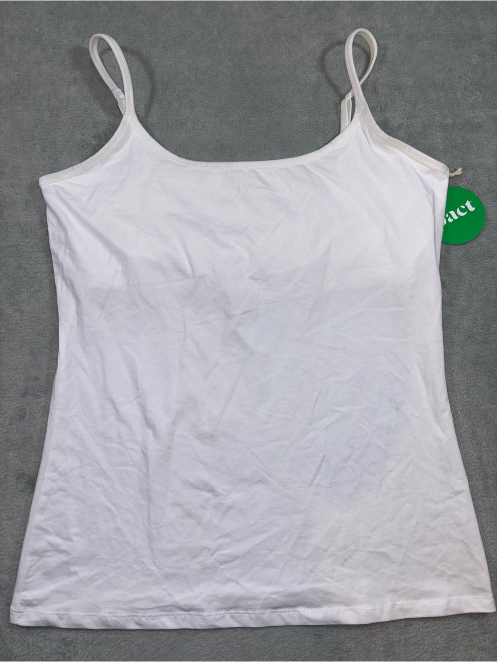 NWT Pact Organic Cotton Everyday Shelf-Bra Camisole - White